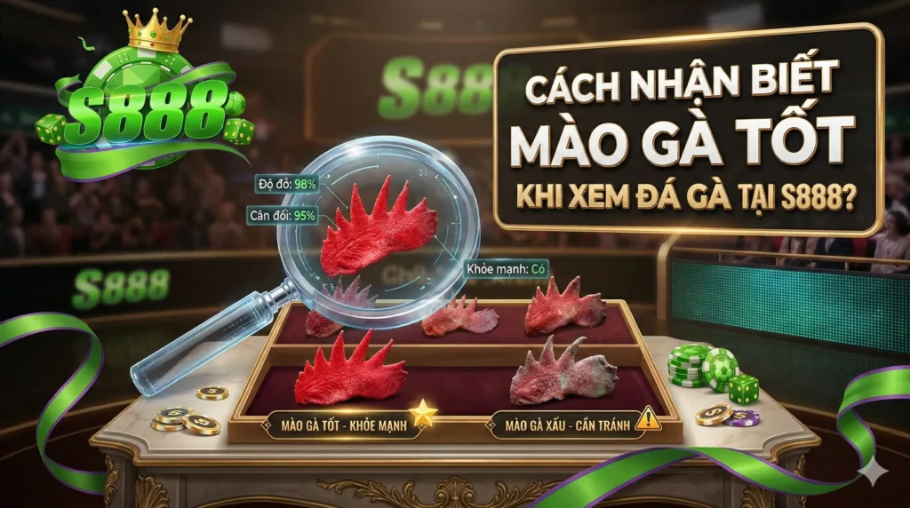 Cách nhận biết mào gà tốt khi xem đá gà tại S888