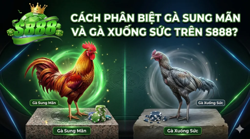 Cách phân biệt gà sung mãn và gà xuống sức trên S888