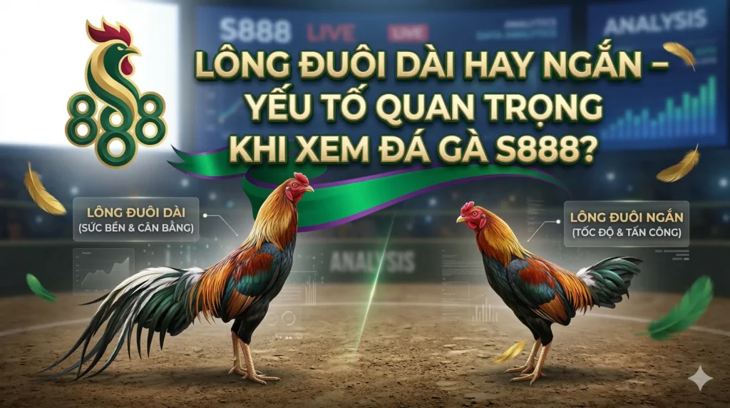 Lông đuôi dài hay ngắn – yếu tố quan trọng khi xem đá gà S888