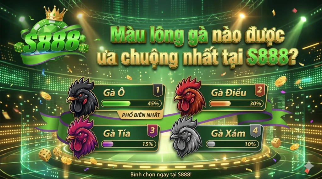 Màu lông gà nào được ưa chuộng nhất tại S888?