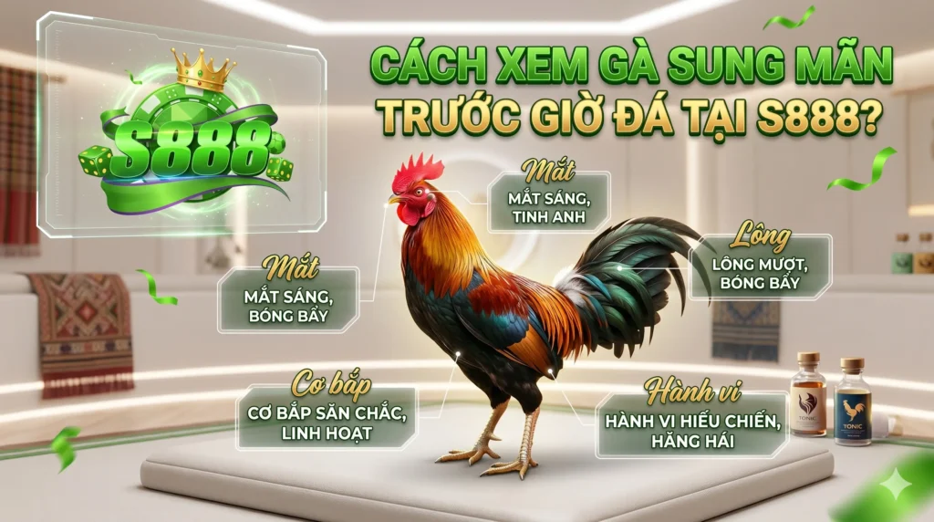Cách xem gà sung mãn trước giờ đá tại S888