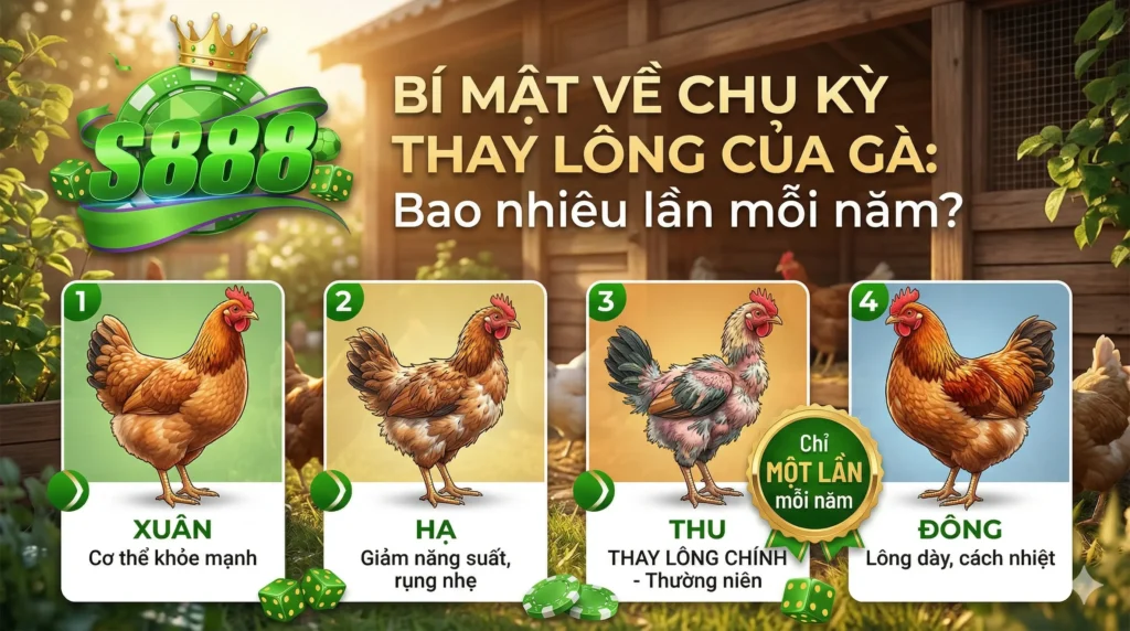 Lông gà thay bao nhiêu lần mỗi năm