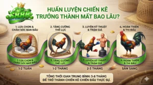 Một chiến kê trưởng thành mất bao lâu để huấn luyện?
